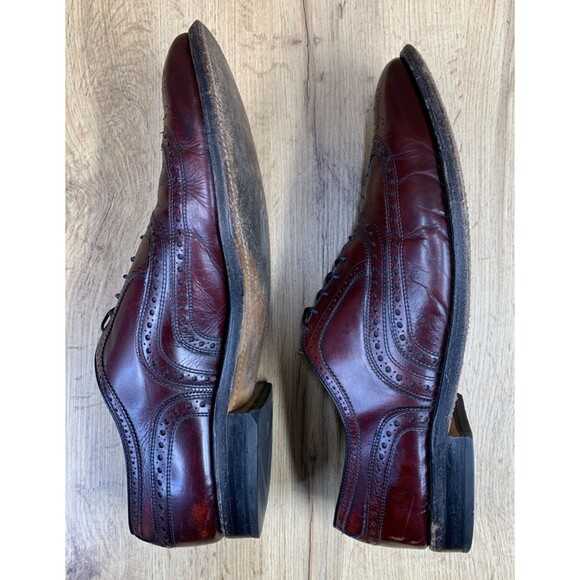 Allen Edmonds McAllister Burgundy Leather Wingtip Oxford Shoes  Mens Size 12 B - Picture 10 of 16